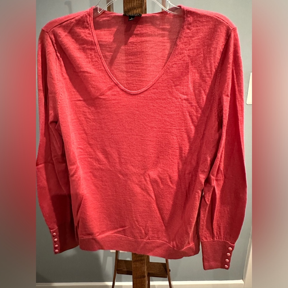 Talbots pure Marino wool sweater. Salmon color